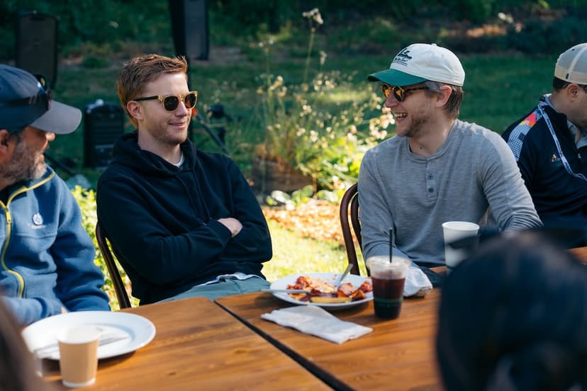 Austin in conversation at the NextView retreat